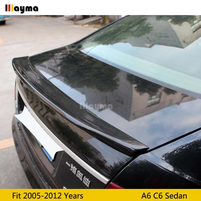 CARACTERE style Carbon fiber rear trunk spoiler For Audi A6 C6 Sedan 2005-2011 year Car Wing (Not fit sline&amps6&amprs6) | Автомобили и