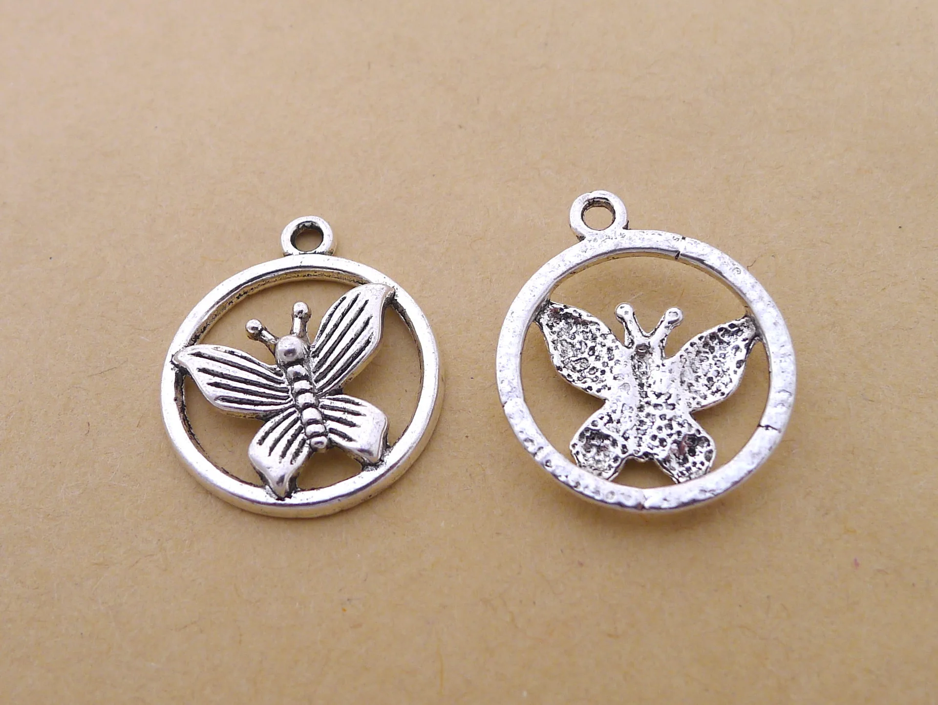 

Charm for making jewelry 10pcs 23x20mm antique silver color Butterfly charms