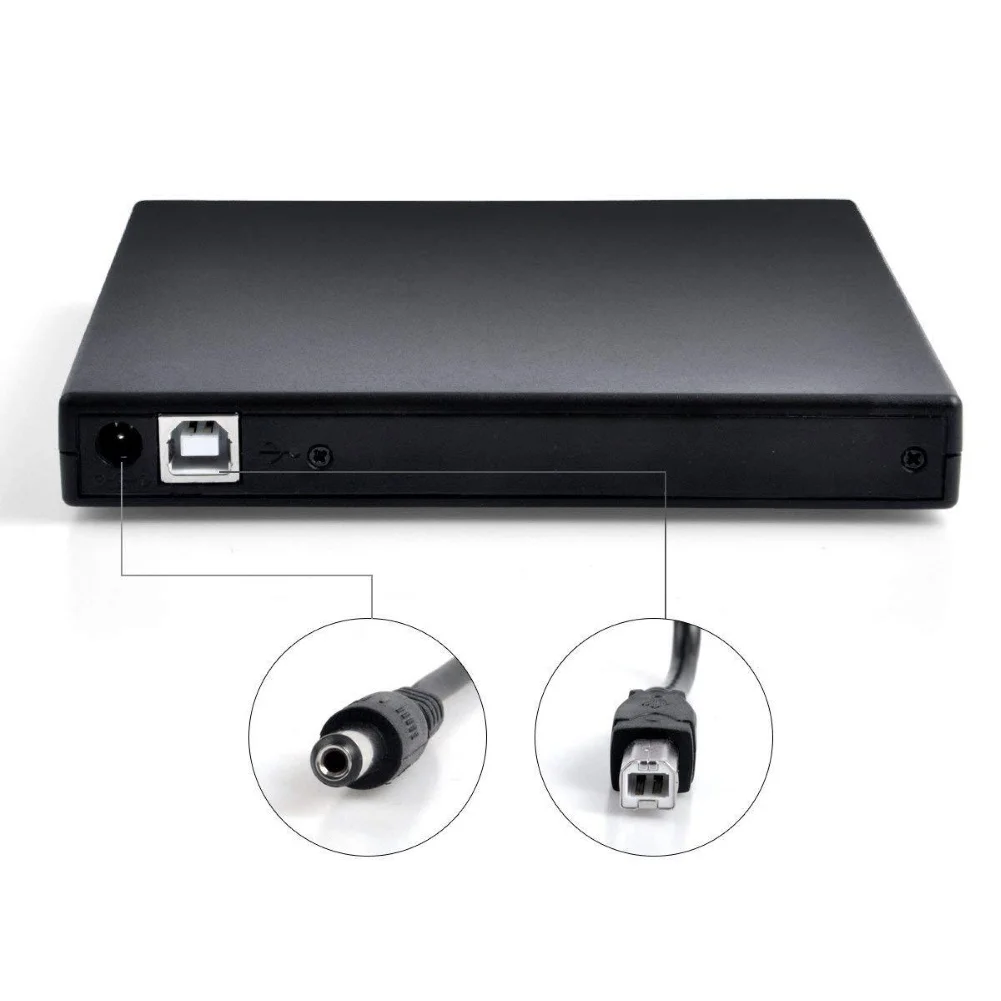 Automatic Inhalation USB 2.0 External Drive Burner Combo DVD ROM Optical Drive CD VCD Rewriter Reader Player for Laptop