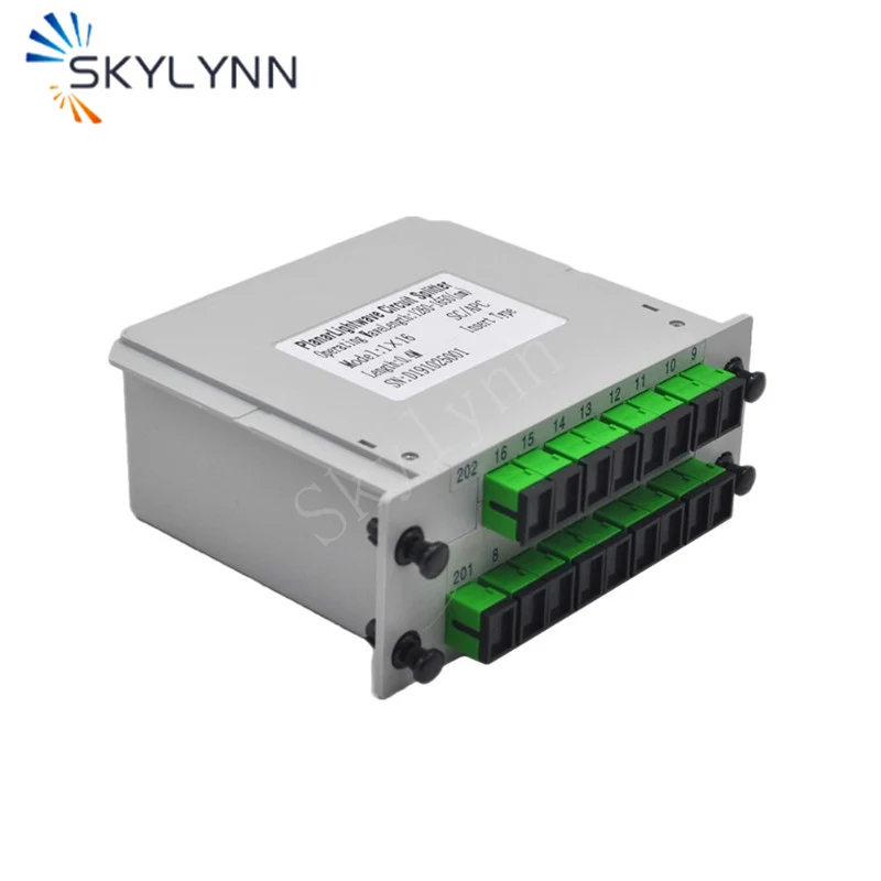 1PCS SC/APC 1*16 LGX Module PLC Splitter, 16 Port SC APC Polished Insert Type Splitter with PC Material For FTTH
