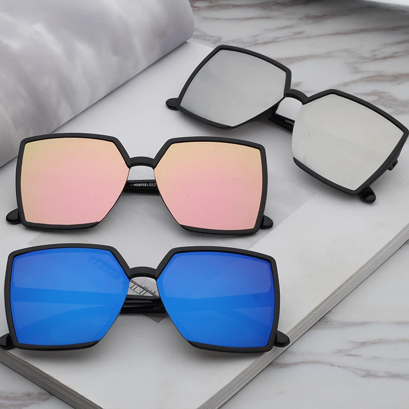 Fashion wild personality big box square water chest sunglasses women UV protection new black Korean men glasses | Аксессуары для