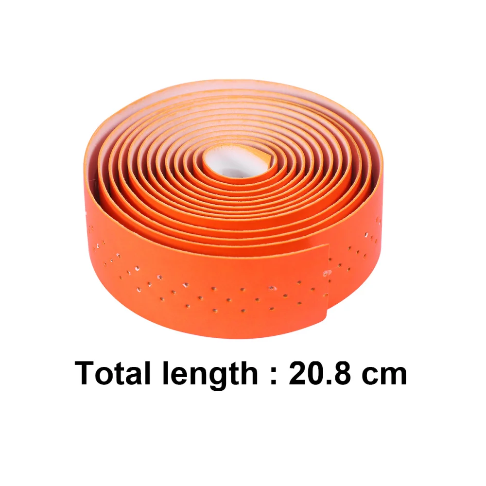

1 Set PU Leather Shock-absorbing Handlebar Tape Wrap Punching Non Belt Handlebar Ribbon Strap for Outdoor Bikes (Brown)
