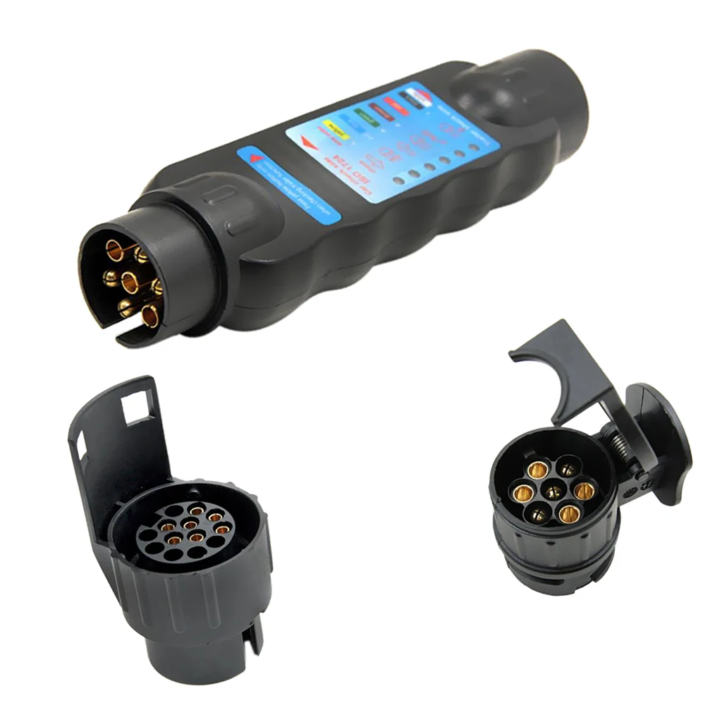 

1 Set 7/13Pin Car Plug Socket Tester Trailer Towing Tow Bar Light Wiring Circuit Tester Kit For Auto RV Truck Trailer Etc 7 LED