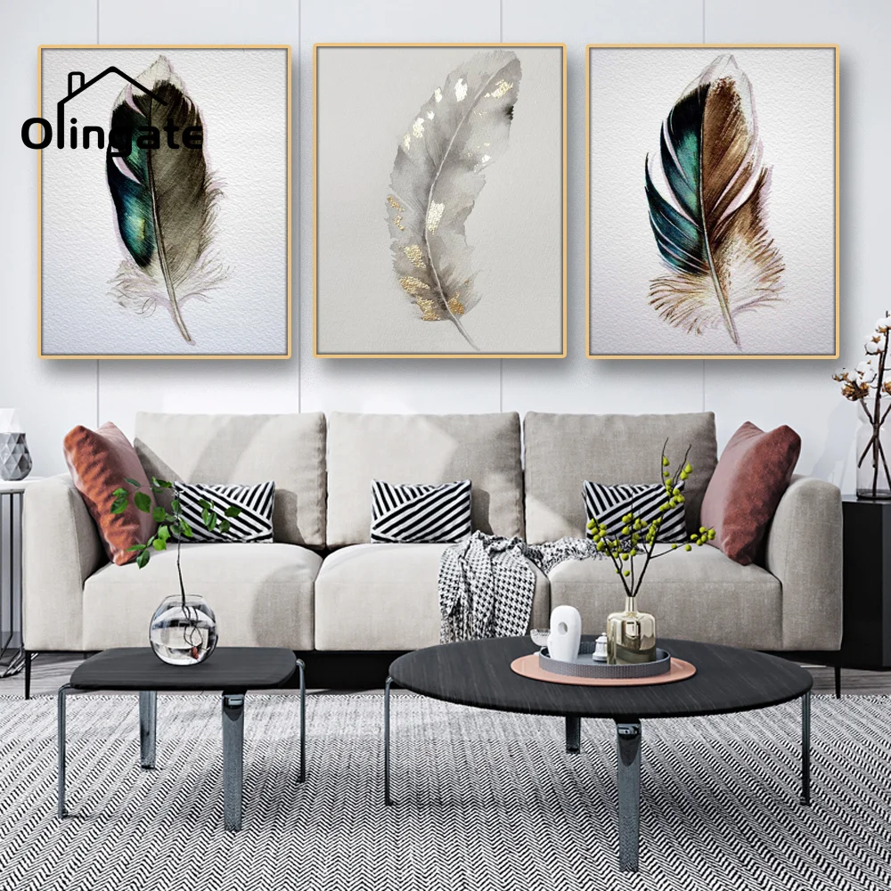 

Abstract Silver Feather Wall Poster Picture Print Modern Still Life Canvas Painting One Piece Wall Art Home Decor Living Room