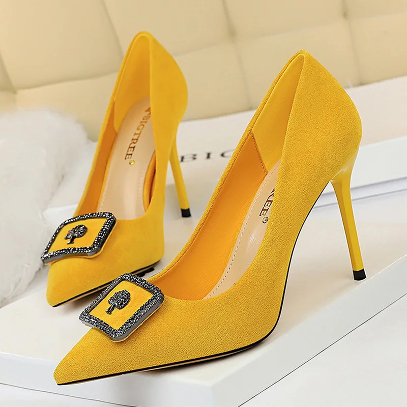 Женские туфли-лодочки на высоком каблуке с кристаллами и листьями вечерние туфли