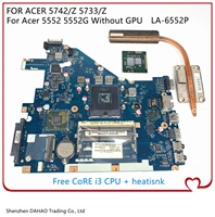 pew71 la 6582p for acer aspire 5742g 5733z laptop motherboard repalce 5552 5552g la 6552p mainboard free i3 cpuheatisnk