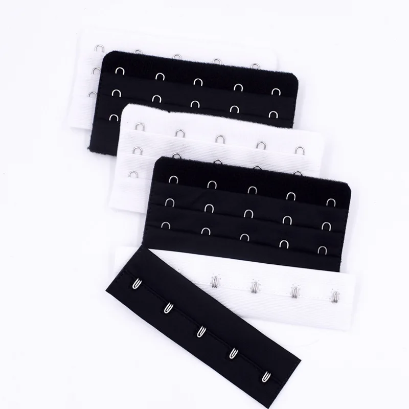 

100 Sets/lot 9.5cm 3X5 Polyester Bra Adjustable Buckle Hook Eye Underwear Accessories Black White Tailor Sewing Accessories