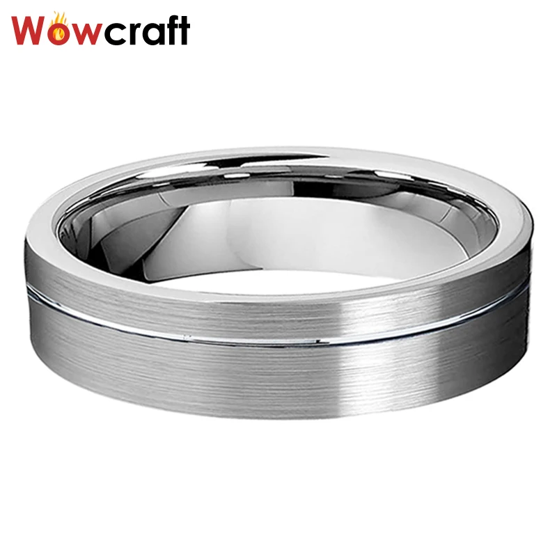6 мм Мужские и женские обручальные кольца из карбида вольфрама классические