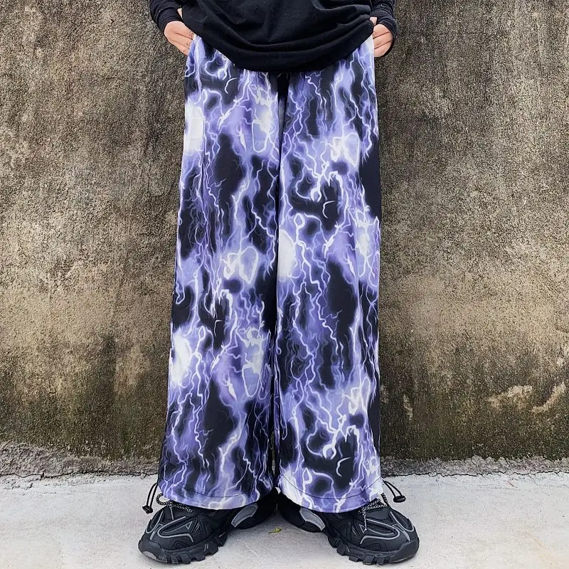 Брюки-султанки для мужчин и женщин эластичный пояс свободные контрастные