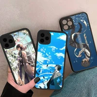 japan anime bungou stray dogs daza phone case matte transparent black for iphone 7 8 x xs xr 11 12 pro plus mini max clear funda