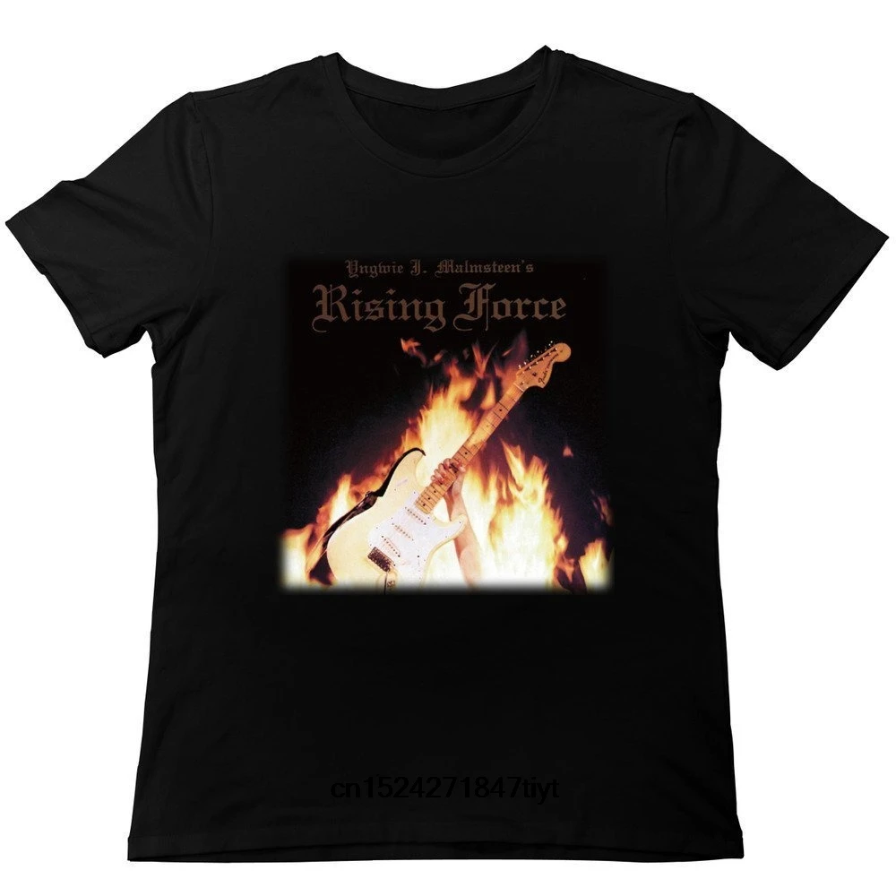 Yngwie Malmsteen Rising Force модная футболка на заказ Модные хлопковые топы черного цвета