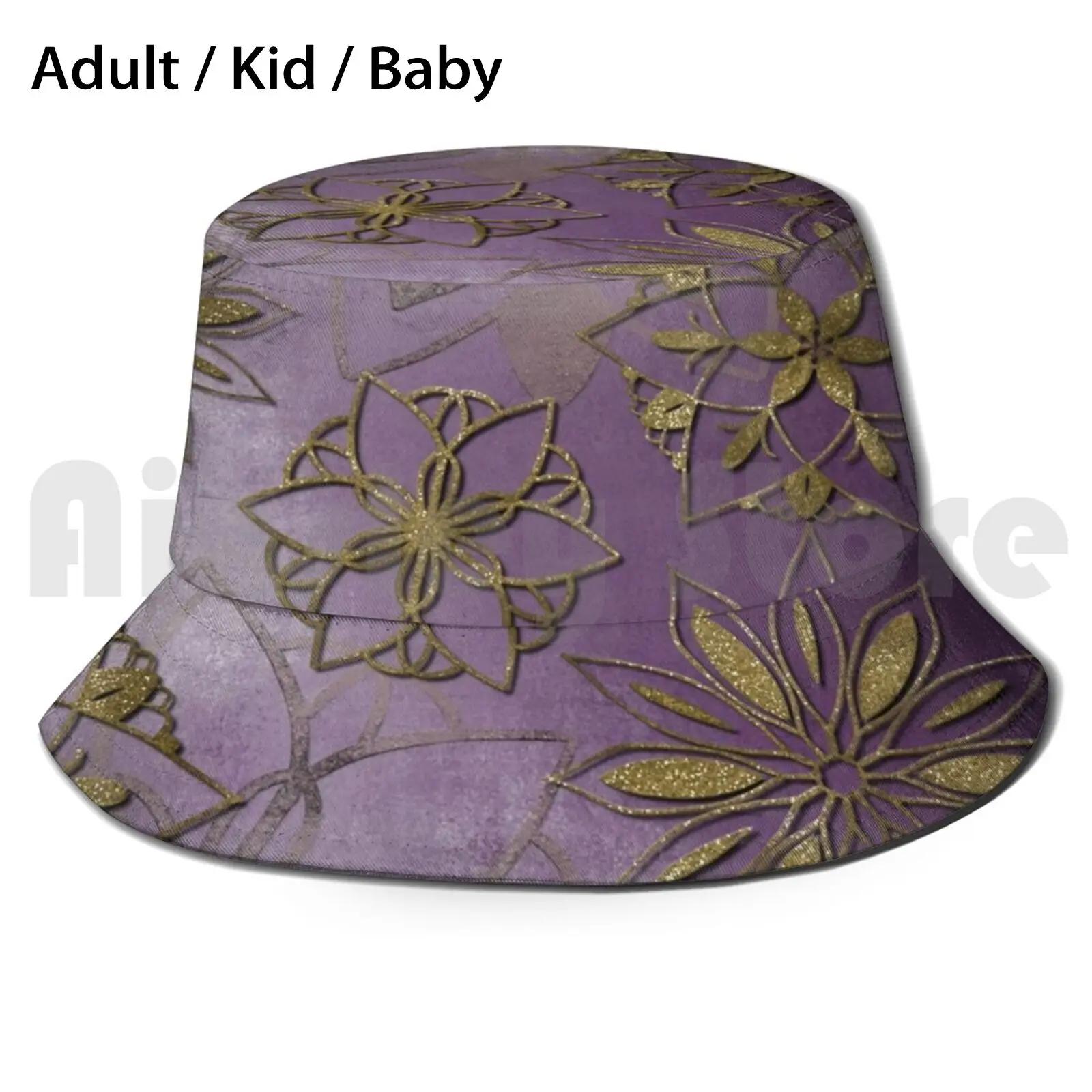 

Purple And Gold Mandala Sun Hat Foldable UV Protection Purple And Gold Purple Gold Mandala Mandala Gold Gold