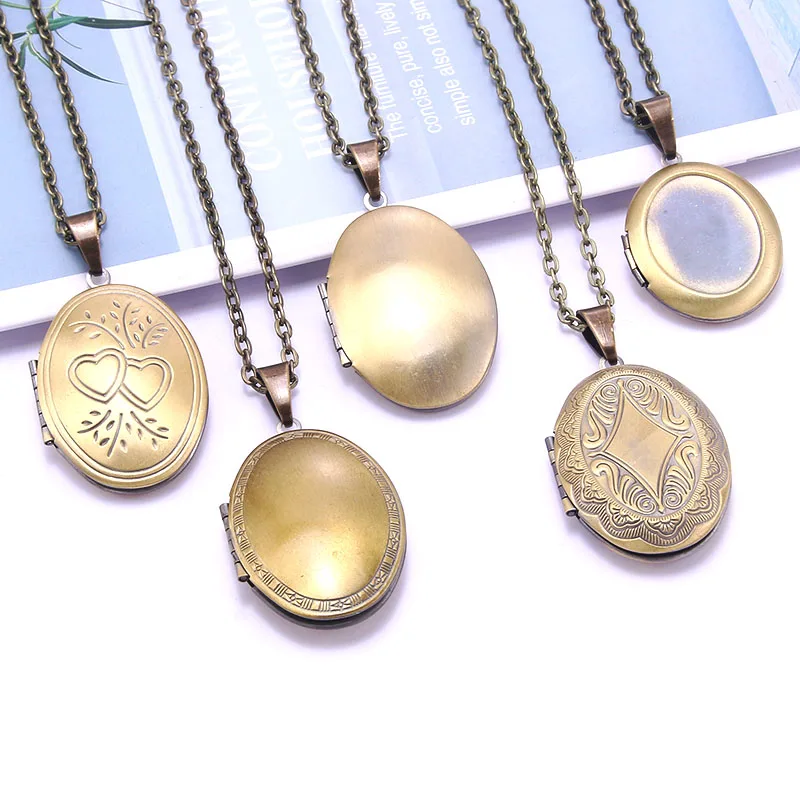 Ожерелье овальной формы медное ожерелье в форме сердца подвеска цепочка