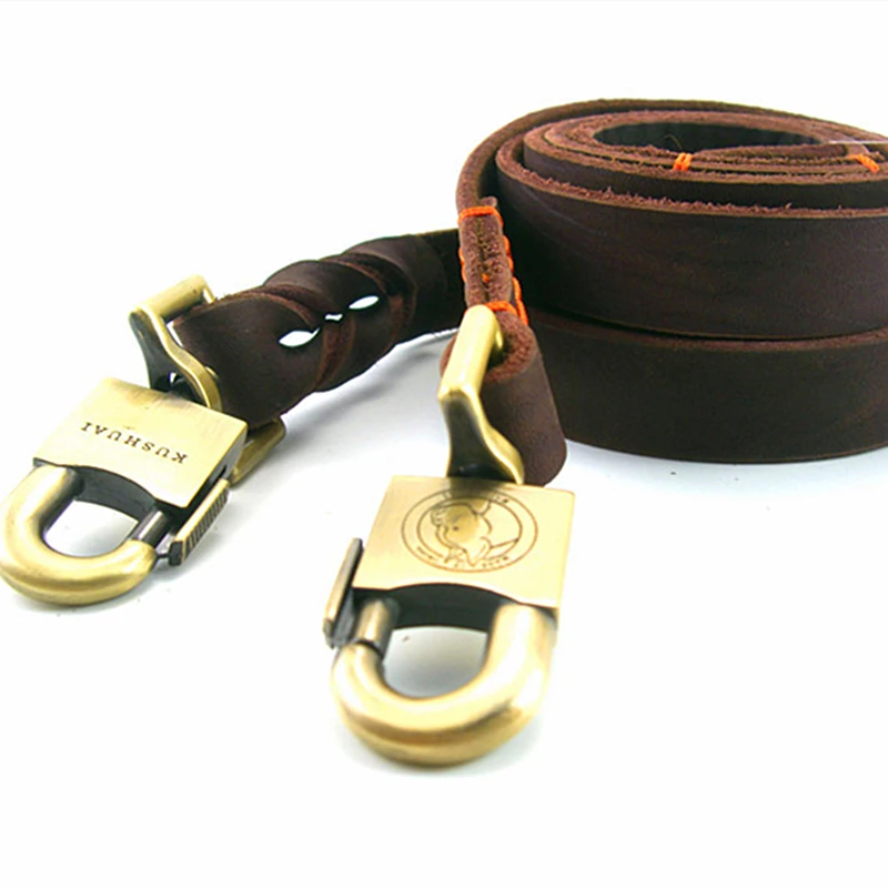 Золотистый ретривер плетеный кожаный поводок ручной работы мягкий однотонный