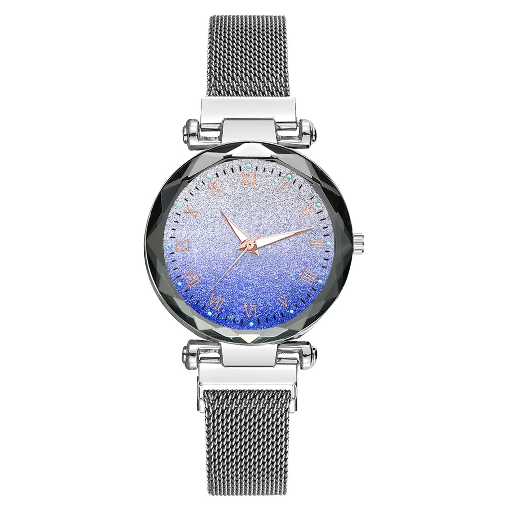

New Fashion Gradient Color Watch Magnetic Clasp Roman Numeral Luminous Hand Ladies Quartz Watch