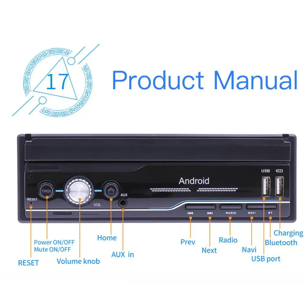 Автомагнитола 7 дюймов 1 Din 1080P HD сенсорный экран Android 8 GPS навигация карта России и