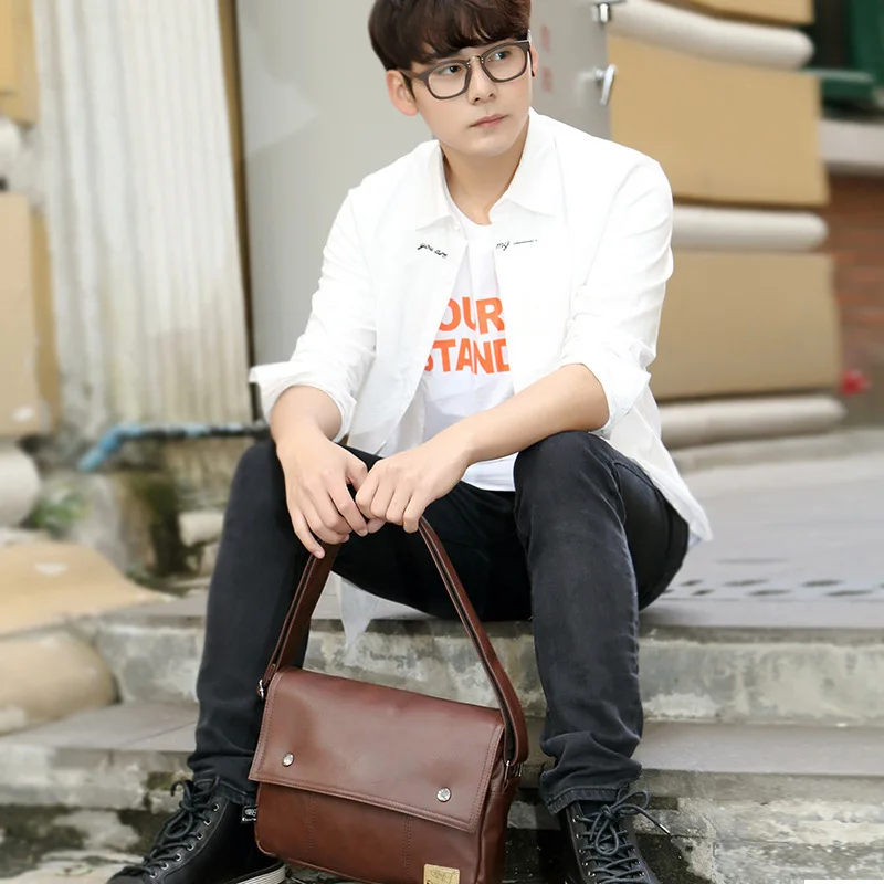 Кожаная сумка мессенджер для мужчин модный дизайнерский Повседневный ранец на