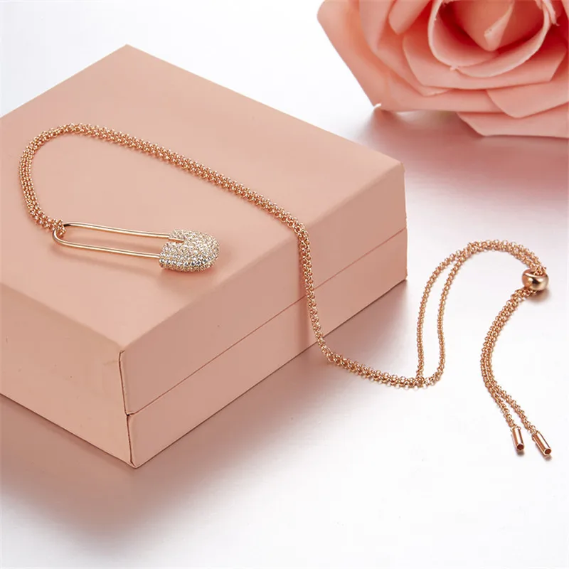 Женское ожерелье из серебра 925 пробы с подвеской-зажимом |