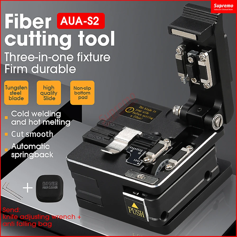 

AUA-S2 High Precision Cutting Tool Optical Fiber Cleaver FTTH Cable Cutting Knife Fiber Cleaver