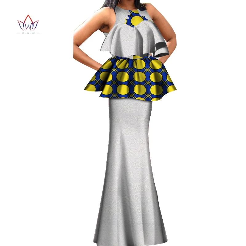 Лето 2020 комплект из топа и юбки для африканской женщины восковое Платье с принтом