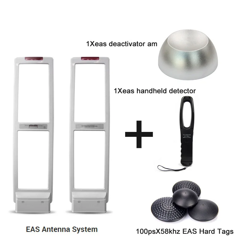 

EAS system security door am alarm with hard Labels tags & Deactivator & Handheld Frequency Tester high sensitive