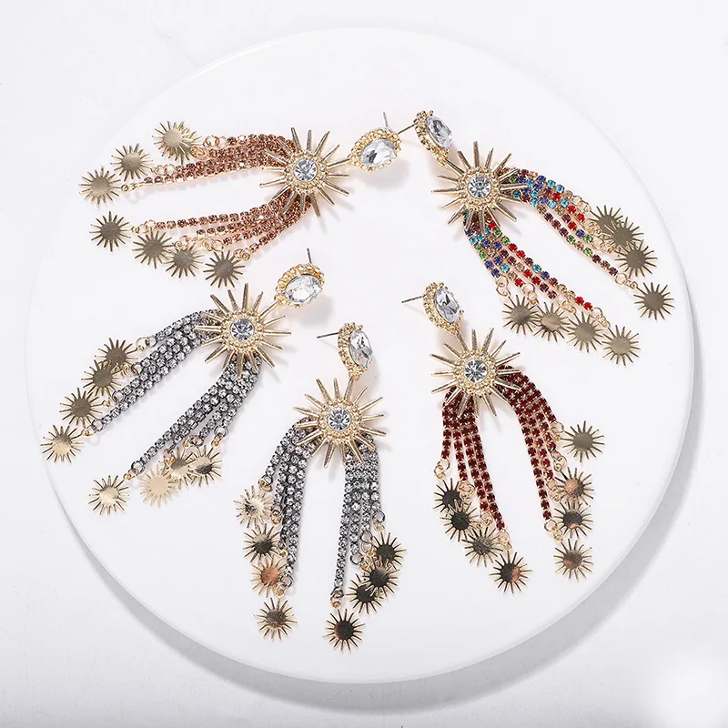 2019 Новая мода Brincos Oorbellen Bijoux Кристальные стразы полые пятиконечные звезды висячие