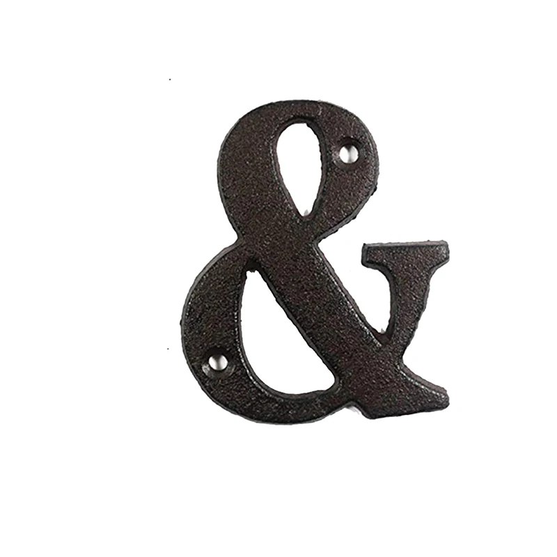 Металлические буквы цифры Чугунное украшение знак на дом дверная тарелка сделай