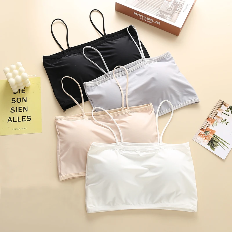 

2020 New Tube Top Women's Intimates Breathable Thin Seamless Bottoming Underwear Female Solid Color Tube Tops With Chest Pad