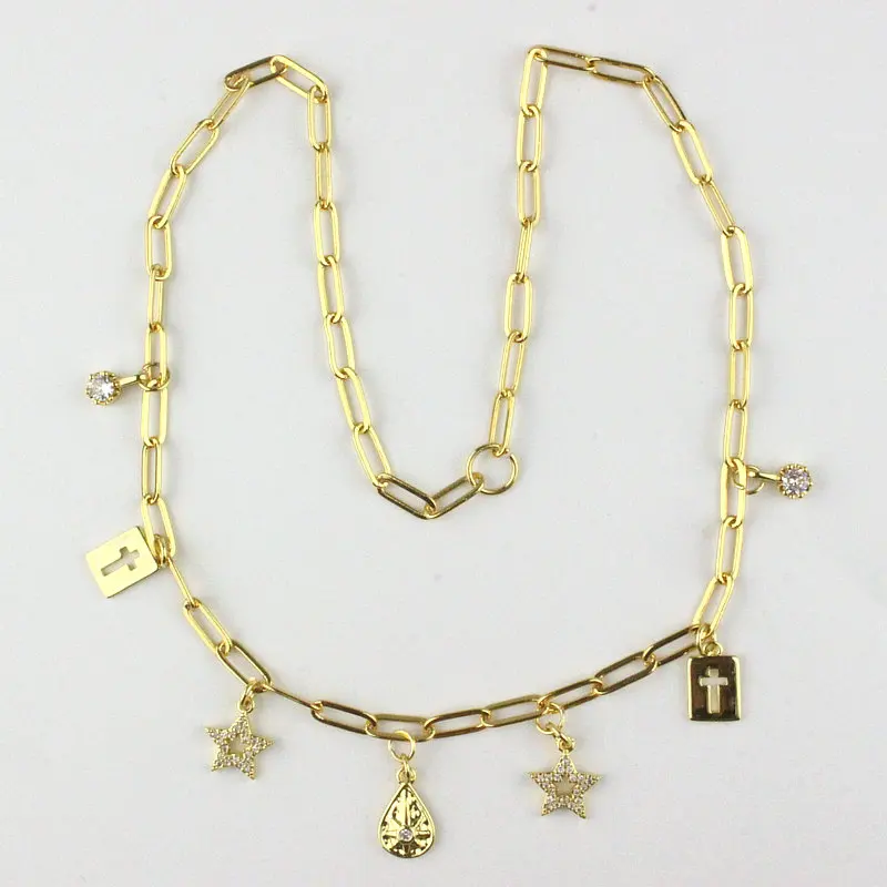 16 дюймов 5 шт./лот популярное ожерелье с разноцветным кубическим цирконием