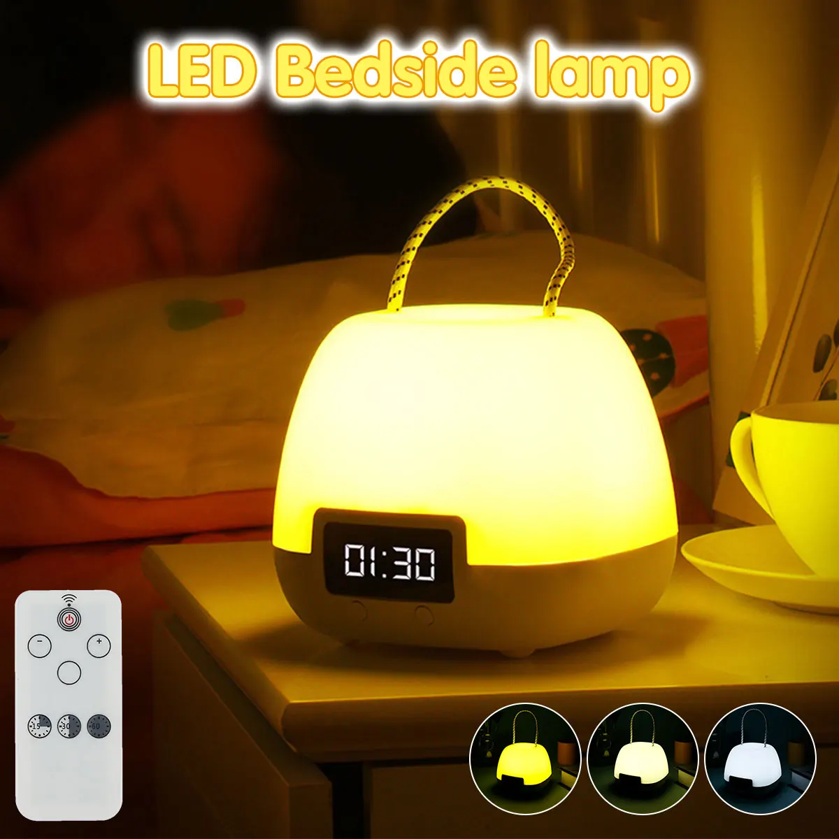 

Ночник с дистанционным управлением, светодиодный прикроватный светильник, меняющий цвет, лампа для кормления грудью, регулируемая яркость,...