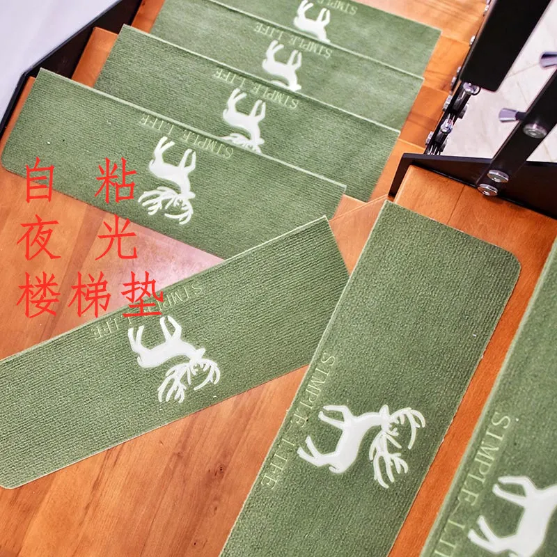 

5pcs/lot Luminous Embroidery Floor Rug Carpet for Stairway Anti-Slip Stair Mats Self-adhesive Step Mats Foot Pad Entrance Mat