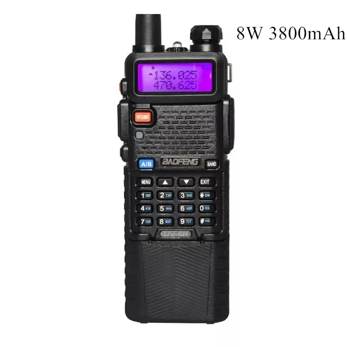 8W 3800mAh Обновление 8 Вт BaoFeng UV-5R рация VHF/UHF удобный двухдиапазонный CB двухсторонний радиоприемопередатчик 3800 мАч литий-тиевая батарея - Цвет: 8W 3800mAh