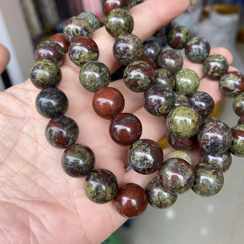 Natural Dragon Blood Stone Bracelet Elastic Rope Beaded Natural Stone Bracelet DIY Handmade Special Gift For Men And Women