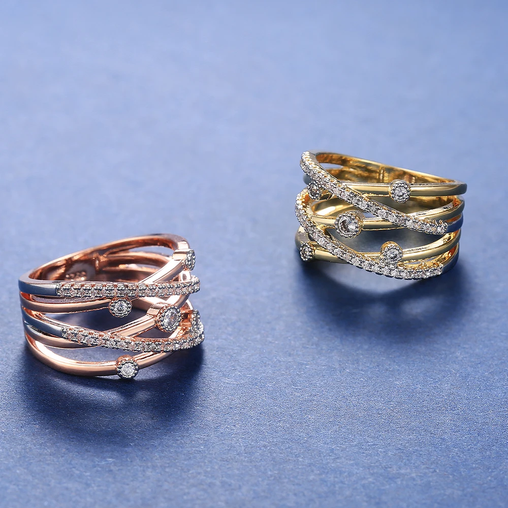 Кольцо Huitan многониточный крест женское модный аксессуар на каждый день юбилей