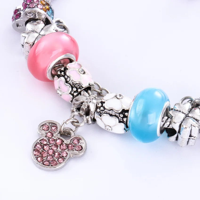 Дисней детская одежда с рисунком из мультфильмов Микки Маус и браслет женский