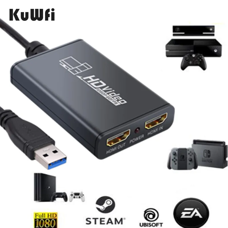 KuWFi USB3.0 Video Capture Card HD1080P Game Box HDMI to USB Dongle Streaming Live Stream Broadcast |