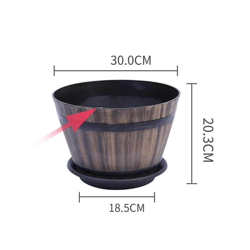High Quality Resin Whiskey Barrel Flower Pot Round Planter Indoor Outdoor Garden Yard Patio MD88 | Красота и здоровье