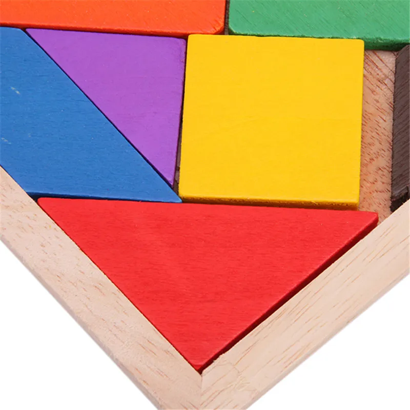

Baby Kids Puzzle Toy Fashion Geometry Wooden Jigsaw Tangram Puzzles Education Intelligence Toys For Children New