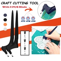 diy art cutting tool with 3 heads craft cutting kinfe 360 degree stainless steel rotating blade cutter paper knife accessories