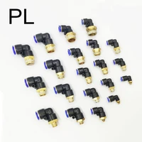 10pcs pl pneumatic connector 4mm 12mm hose m5 18 14 38 12 male thread pneumatic tube elbow connector air push in fitting