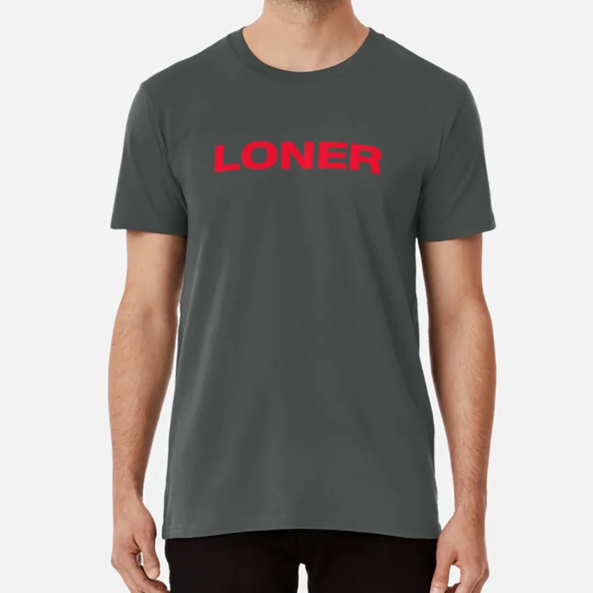 LONER (красный) Футболка loner lonerism lonesome loser рубашка merch louie v vutton|Мужские футболки| |
