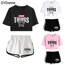 Stranger Things Sweatshirt Dustin Cosplay Summer Tshirt Shorts Sport Shorts Women Girls Nancy Wheeler Running T-shirt Suit Girl