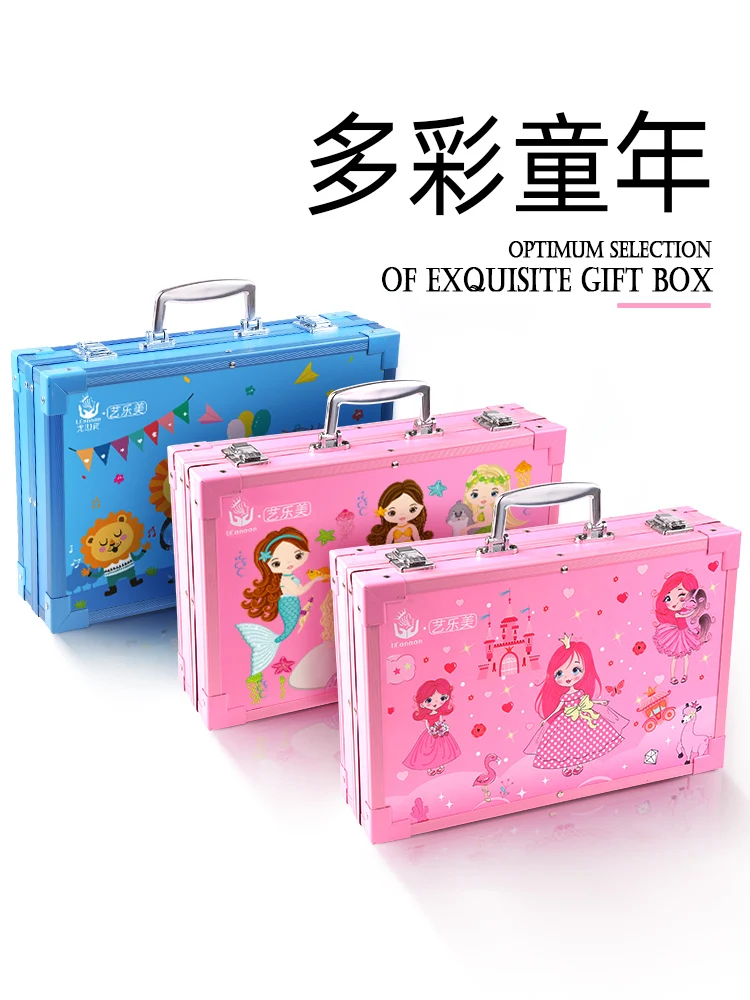 

Children's watercolor pen washable color pen set professional painting gift box kindergarten 24 color pen soft head safe non-tox