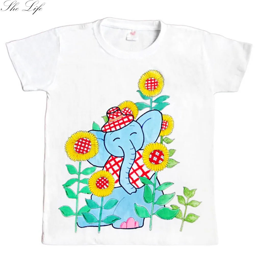 

Детская футболка из чистого хлопка ручной работы с рисунком граффити