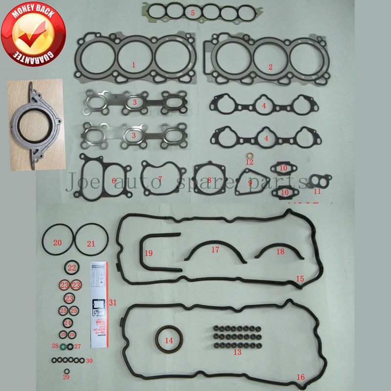 Двигатель VQ35DE л 3498cc полный комплект прокладок для Nissan/Renault/Infiniti A0101 CA025 A0101CA025| |