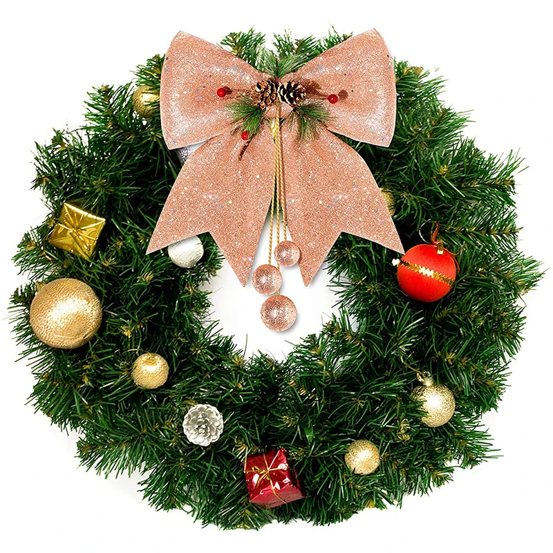 Большая блестящая Рождественская лента бант украшение для рождественской елки с