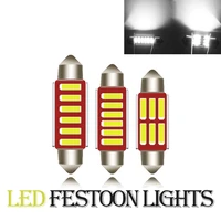 2pcs festoon led lights c5w c10w 7020 6smd car license plate lamp 31mm 36mm 39mm 41mm interior lamp auto indicator dome white
