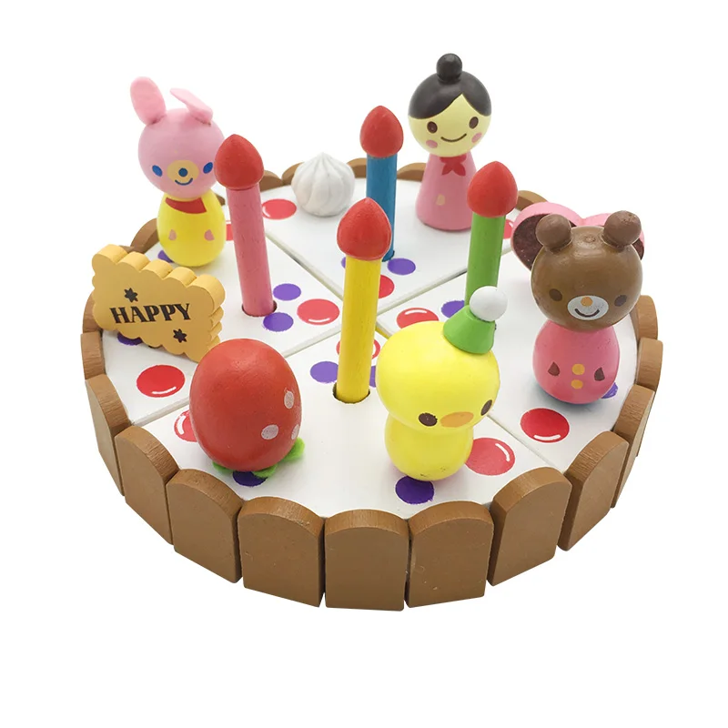 small cake toy Мать сад ребенок детский игровой домик клубника Двухслойное искусственное пирожное набор деревянная детская игрушка - Цвет: small cake toy