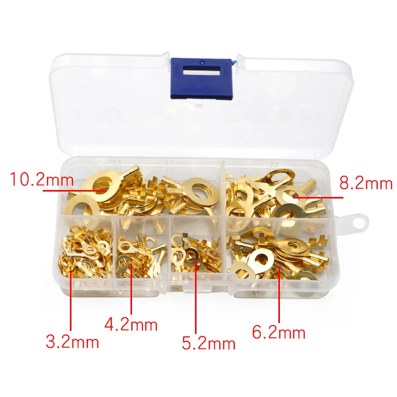 150 шт./компл. золотые клеммы кольцевого типа латунные неизолированные обжимные