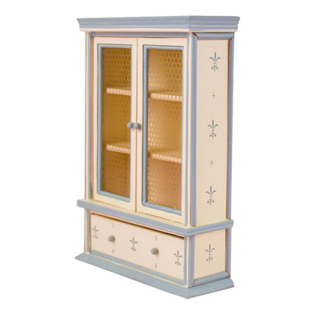 1/12 миниатюрная мебель для кукольного домика шкаф книг двойные двери украшения |